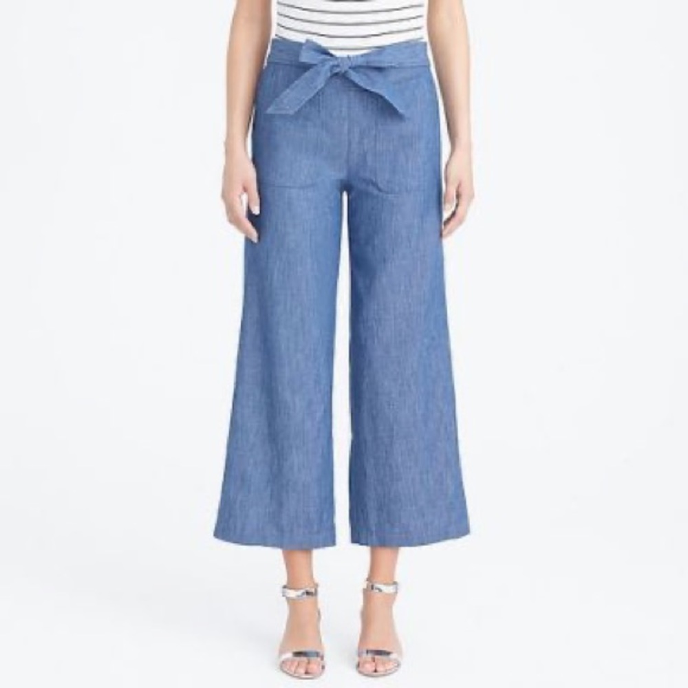 J. crew Denim wide leg cropped pants